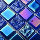 Bondi dark blue-25 стекло. Мозаика серия CRYSTAL,  размер, чип 25*25 мм: 300*300*4 (Bonaparte)