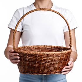 Корзина плетеная, 34?27?13/39 см, лоза, кукуруза