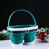 Корзина «Новогодние штаны», зелёные, 23?12?13/23 см, шпон
