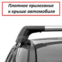 Багажник на крышу Toyota Prius XW20 (2003-2011), Lux City (без выступов), с замком, серебристые крыловидные дуги