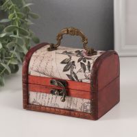 Шкатулка дерево сундучок "Письма из далека" 12х9х8,5 см
