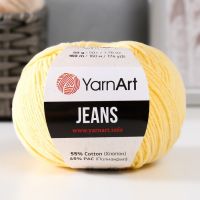 Пряжа для вязания спицами, крючком YarnArt, Jeans, 55% хлопок, 45% акрил, 160 м/50 г, (88 жёлтый)